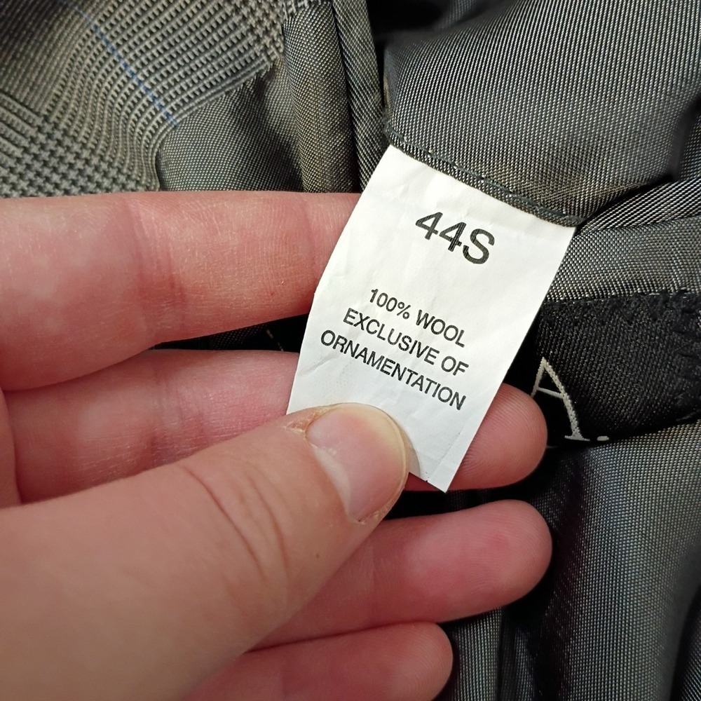 Jos A‎ Bank Blazer Mens 44S Gray Wool Glen Plaid 2 Button Sport Coat Jacket - Picture 5 of 11